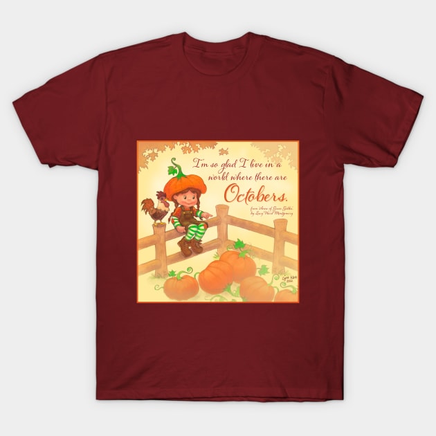 Pumpkin Patches "Octobers" Quote T-Shirt by Caroline McKay Illustration